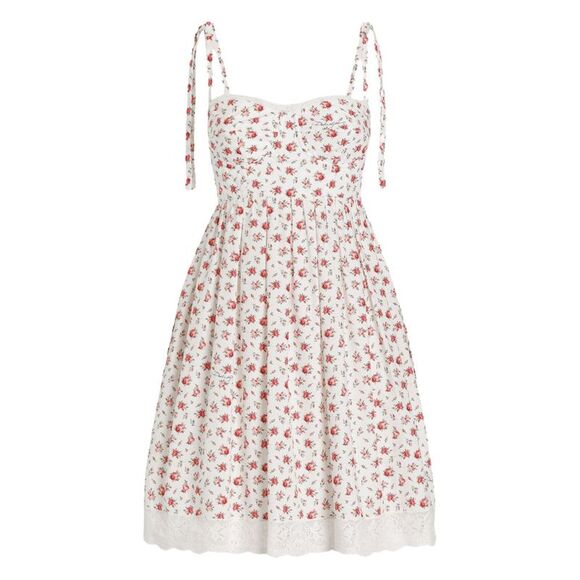 Dolce & Gabbana Dresses & Skirts - Dolce & Gabbana Women's-Lace-Trimmed Floral-Print Cotton-Blend Poplin Bustier